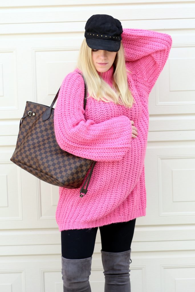 Pink Sweater Dress for the Holidays!