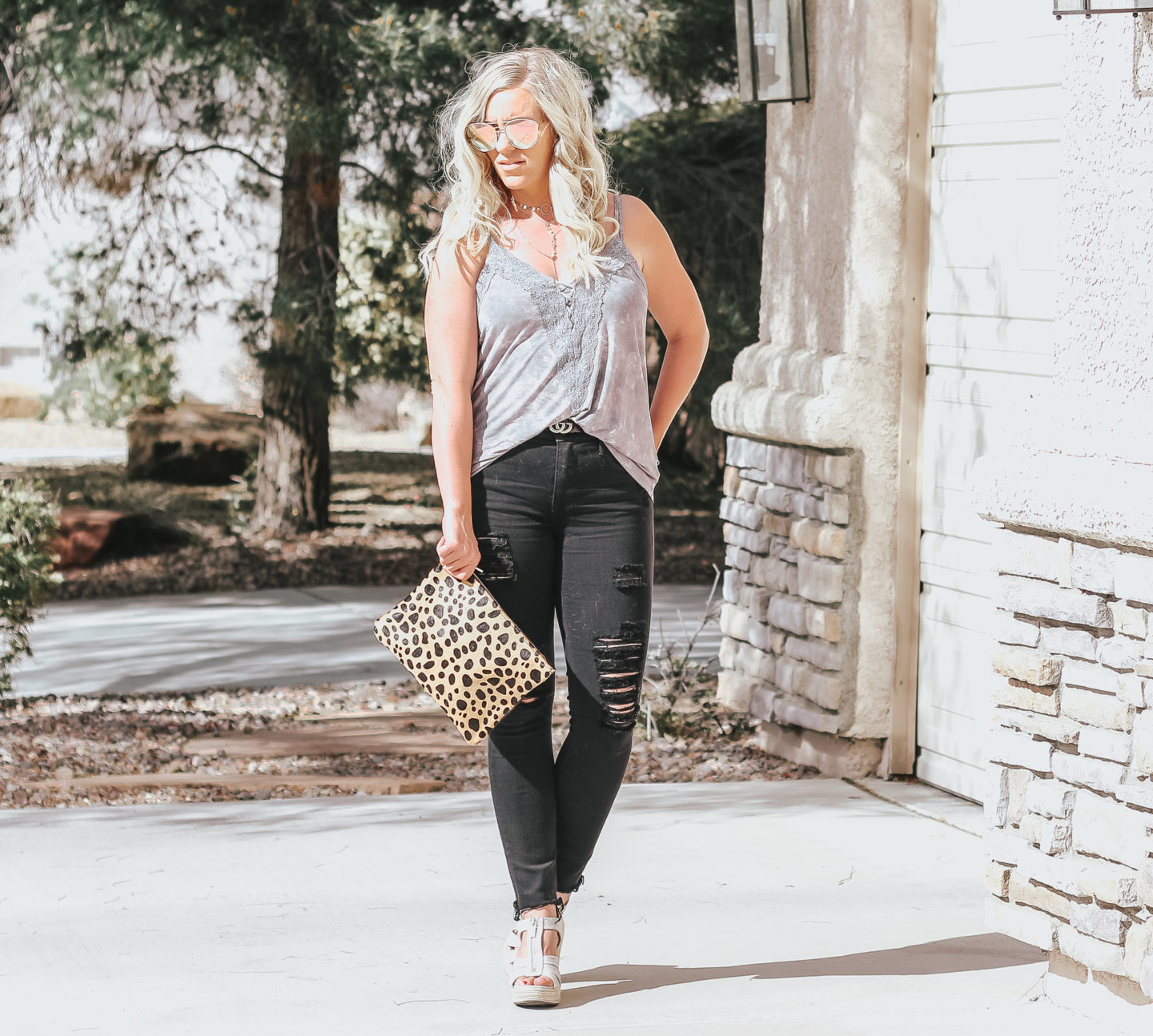 AE Tank and Leopard Clutch