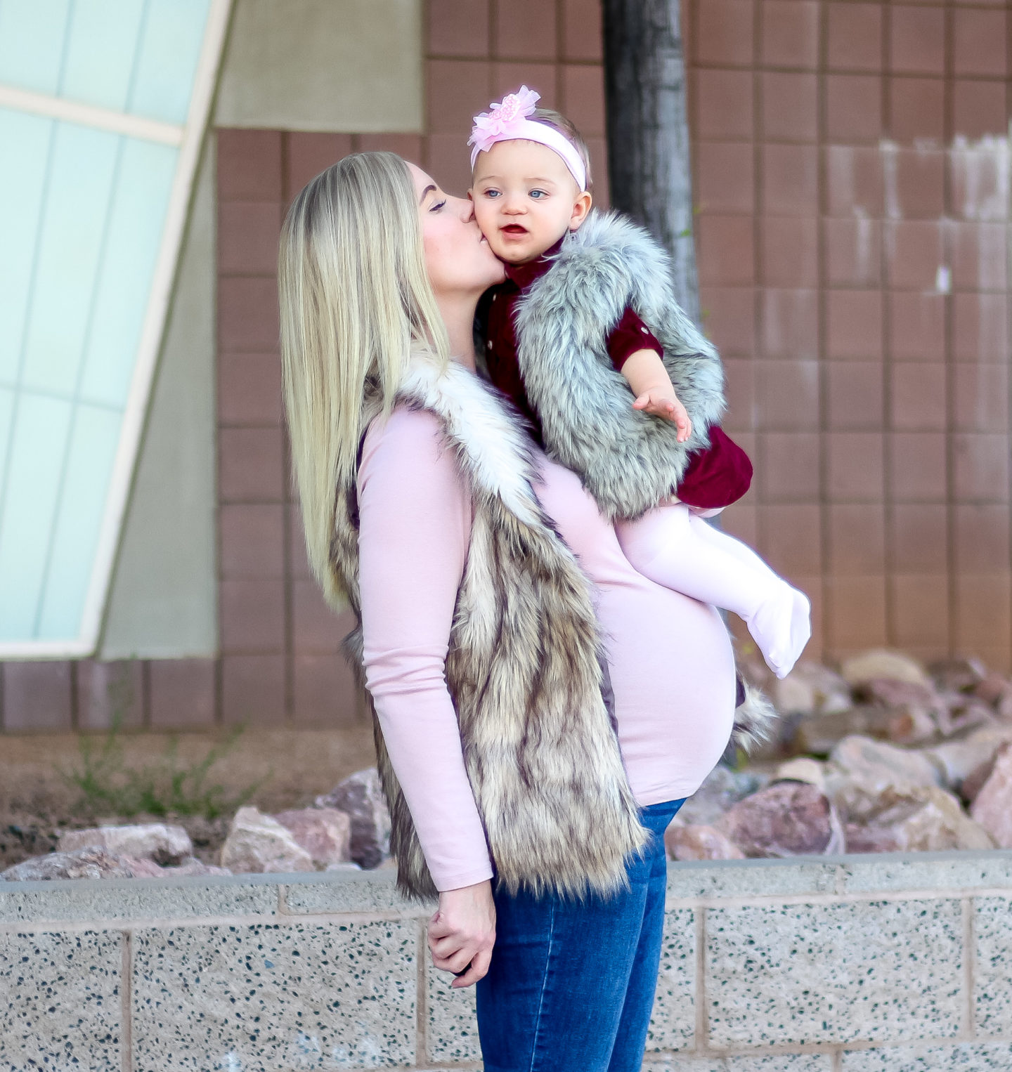 Matching Mommy and Me Faux Fur Vests 