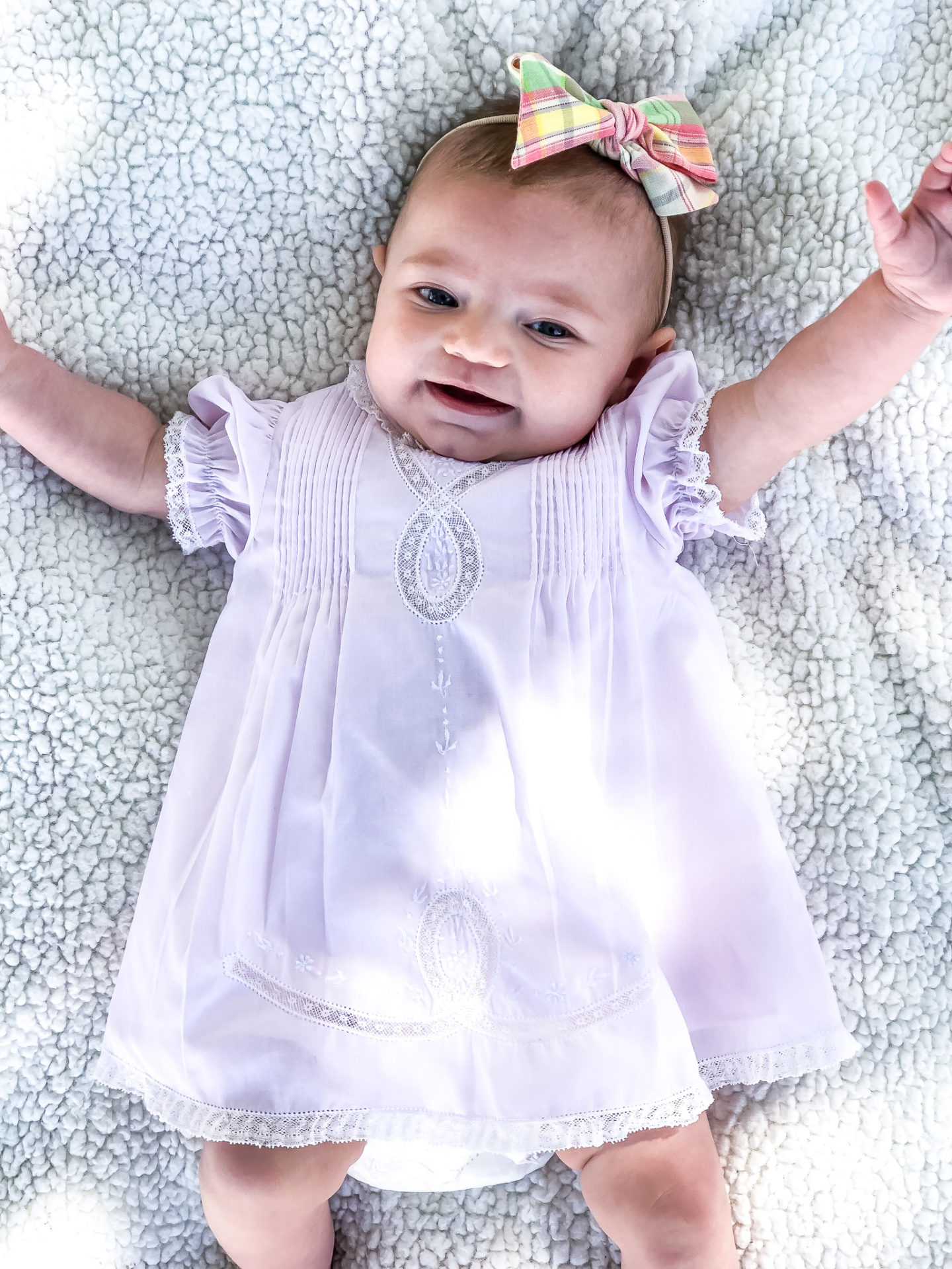 baby in easter dress