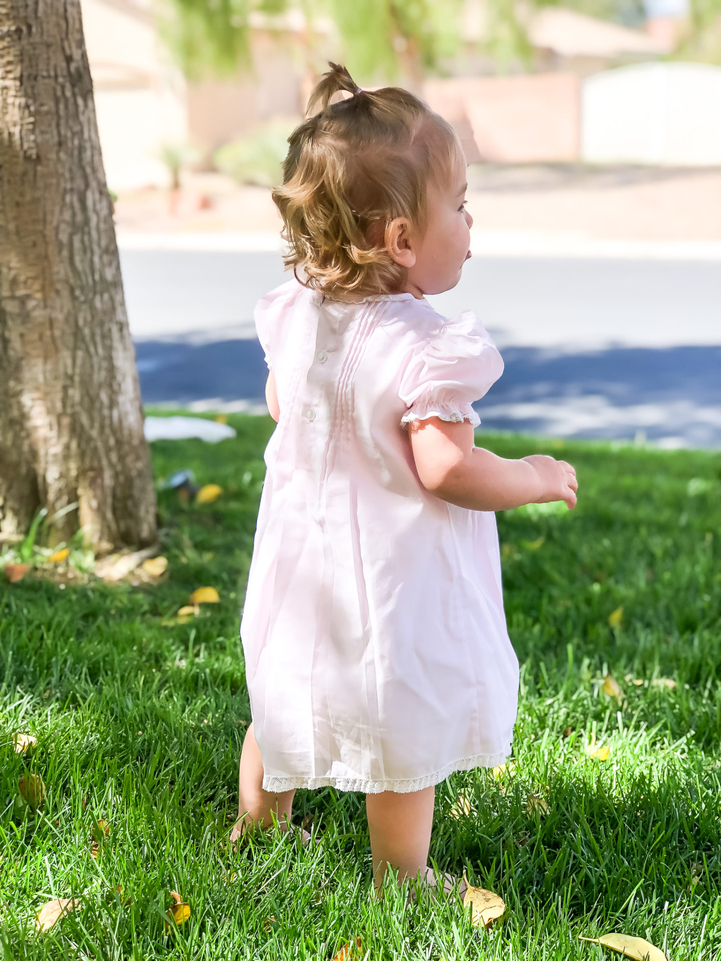 toddler in easter dress